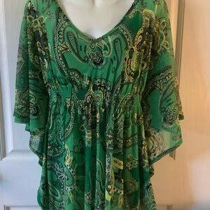 Green Paisley Women's Top